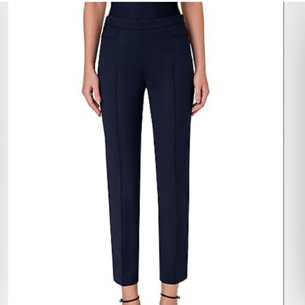 Akris Punto Franco Pants Size 4 Blue‎ Side Zip